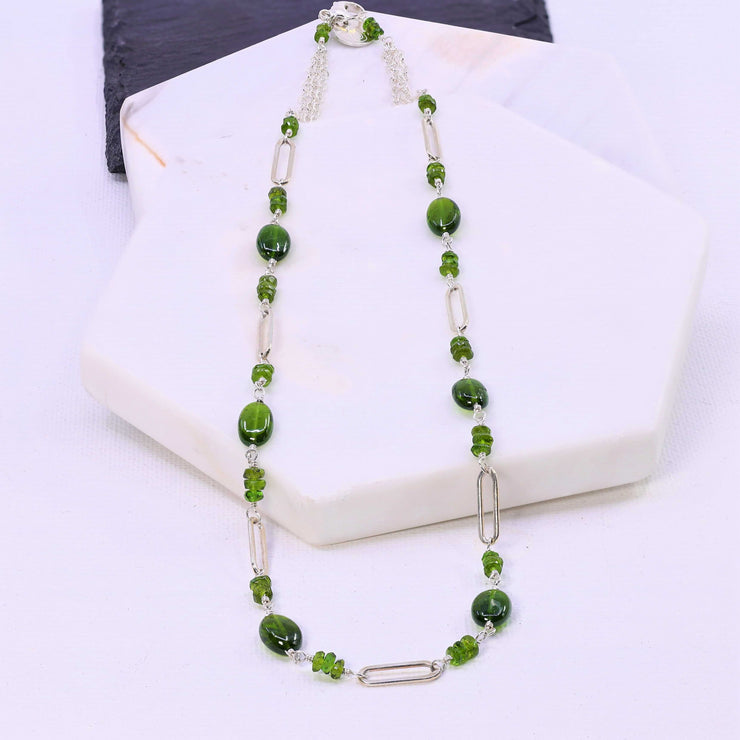 Cloud Forest - Chrome Diopside Silver Necklace alt image | Breathe Autumn Rain Artisan Jewelry