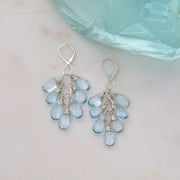 Copenhagen - Sky Blue Topaz Silver Teardrop Cluster Earrings alt image | Breathe Autumn Rain Artisan Jewelry
