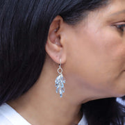 Copenhagen - Sky Blue Topaz Silver Teardrop Cluster Earrings life style image | Breathe Autumn Rain Artisan Jewelry