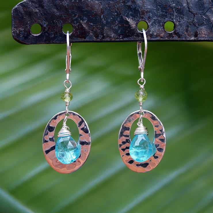 Cozumel - Sterling Silver Apatite Earrings - BreatheAutumnRain