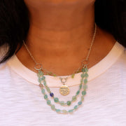 Crystal Cove - Roman Glass Double Strand Charm Necklace life style image | Breathe Autumn Rain Artisan Jewelry