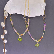 Desert Sky - Multi Pastel Sapphire and Peridot Necklace alt image | Breathe Autumn Rain Artisan Jewelry