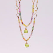Desert Sky - Multi Pastel Sapphire and Peridot Necklace alt image | Breathe Autumn Rain Artisan Jewelry