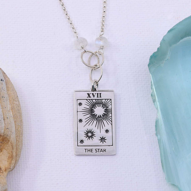 Divination - Silver Tarot Card Pendant Necklace