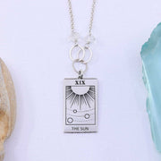 Divination - Silver Tarot Card Pendant Necklace