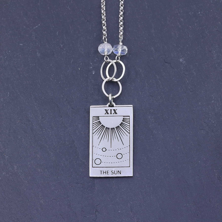 Divination - Silver Tarot Card Pendant Necklace