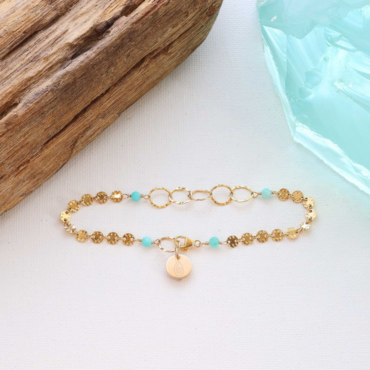 Driftwood - Dainty Amazonite Gold Bracelet alt image | Breathe Autumn Rain Artisan Jewelry