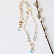 Enchanted - Moonstone Aquamarine Sky Blue Topaz Necklace alt image | Breathe Autumn Rain Artisan Jewelry