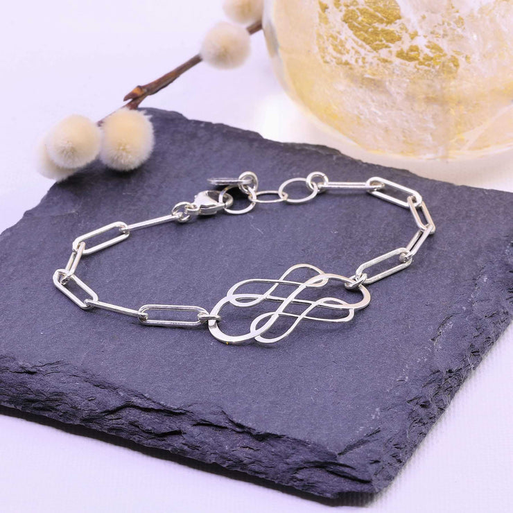 Endless - Silver Triple-Infinity Paperclip Bracelet