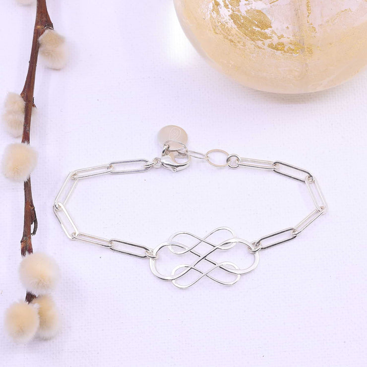 Endless - Silver Triple-Infinity Paperclip Bracelet