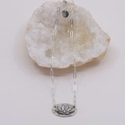 Enlightened Lotus- Sterling Silver Lotus Flower Necklace alt image | Breathe Autumn Rain Artisan Jewelry