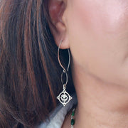 Evil Eye - Sterling Silver Earrings life style image | Breathe Autumn Rain Artisan Jewelry