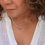 Florence - Gold Beveled Chain Necklace lifestyle image | Breathe Autumn Rain Artisan Jewelry