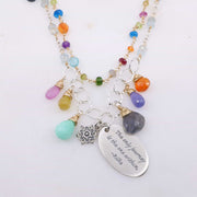 Free Hippie - Double-Strand Multi-Gemstone Mixed Metal Necklace