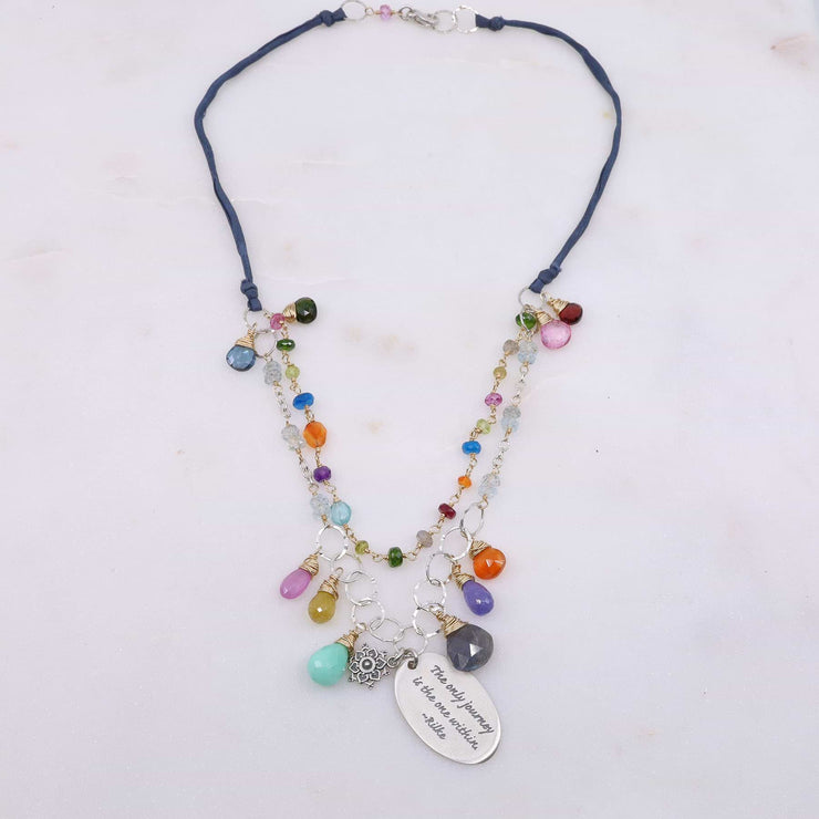 Free Hippie - Double-Strand Multi-Gemstone Necklace main image | Breathe Autumn Rain Artisan Jewelry