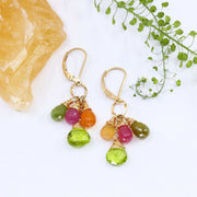 Fruit Pop - Peridot and Sapphire Cluster Earrings main image | Breathe Autumn Rain Artisan Jewelry