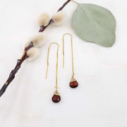Garnet Gold Thread Earrings main image | Breathe Autumn Rain Artisan Jewelry