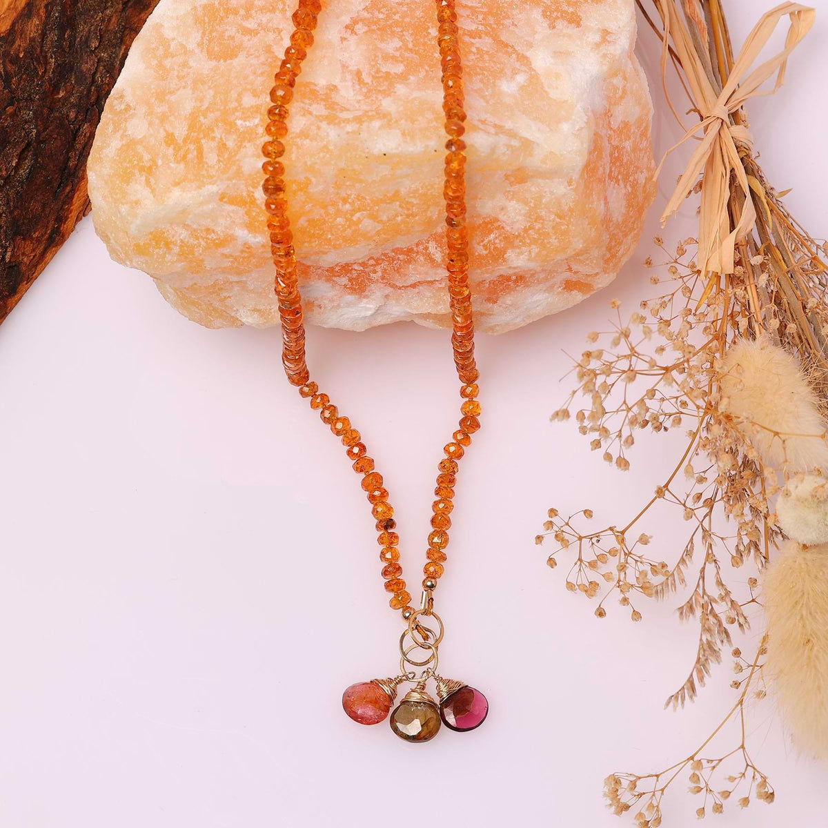 Gelato - Songea Sapphire and Tourmaline Gold Necklace alt image | Breathe Autumn Rain Artisan Jewelry