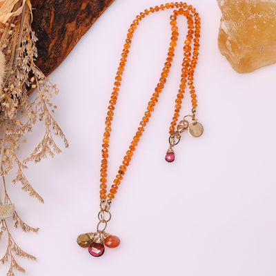 Gelato - Songea Sapphire and Tourmaline Gold Necklace main image | Breathe Autumn Rain Artisan Jewelry