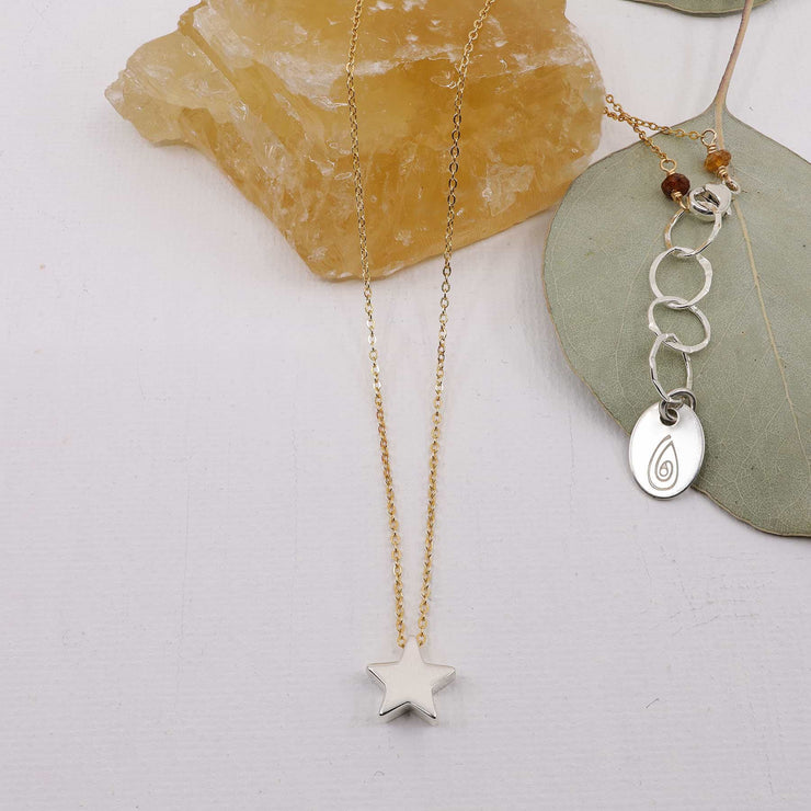 Gliding Star - Silver Star Necklace main image | Breathe Autumn Rain Artisan Jewelry