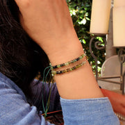 Green Tourmaline Ombré Cord Bracelet life style image | Breathe Autumn Rain Artisan Jewelry