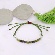 Green Tourmaline Ombré Cord Bracelet alt image | Breathe Autumn Rain Artisan Jewelry