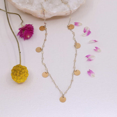Greenwich - Mixed Metal Minimalist Necklace main image | Breathe Autumn Rain Artisan Jewelry