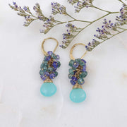 Hanalei - Tourmaline Multi Gemstone Cluster Drop Earrings - Alt Image | Breathe Autumn Rain Artisan Jewelry