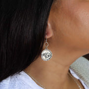 Happy Elephant Silver Coin Earrings life style image | Breathe Autumn Rain Artisan Jewelry