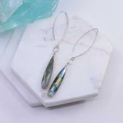 Harlow - Labradorite Long Drop Earrings alt image | Breathe Autumn Rain Artisan Jewelry