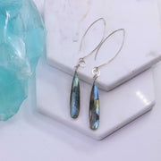 Harlow - Labradorite Long Drop Earrings main image | Breathe Autumn Rain Artisan Jewelry