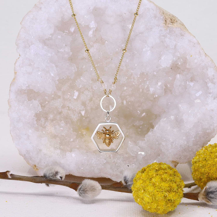 Honey Bee - Bee Pendant Necklace alt image | Breathe Autumn Rain Artisan Jewelry