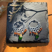 Honeycomb Cascade - Gemstone Hoop Earrings main image | Breathe Autumn Rain Artisan Jewelry