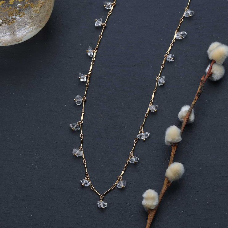 Hudson - Herkimer Diamond Gold Layering Necklace main image | Breathe Autumn Rain Artisan Jewelry