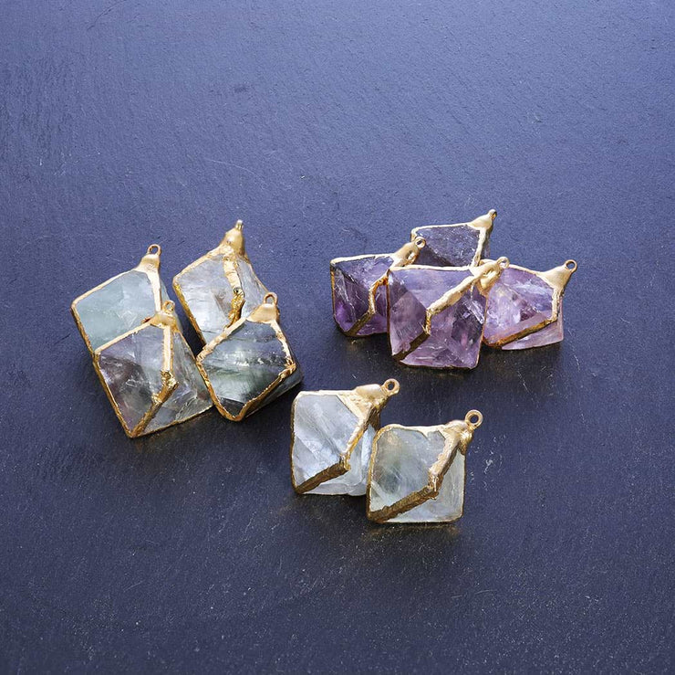 Hypnotic - Double-Pyramid Fluorite Pendant Necklace - second image | BreatheAutumnRain