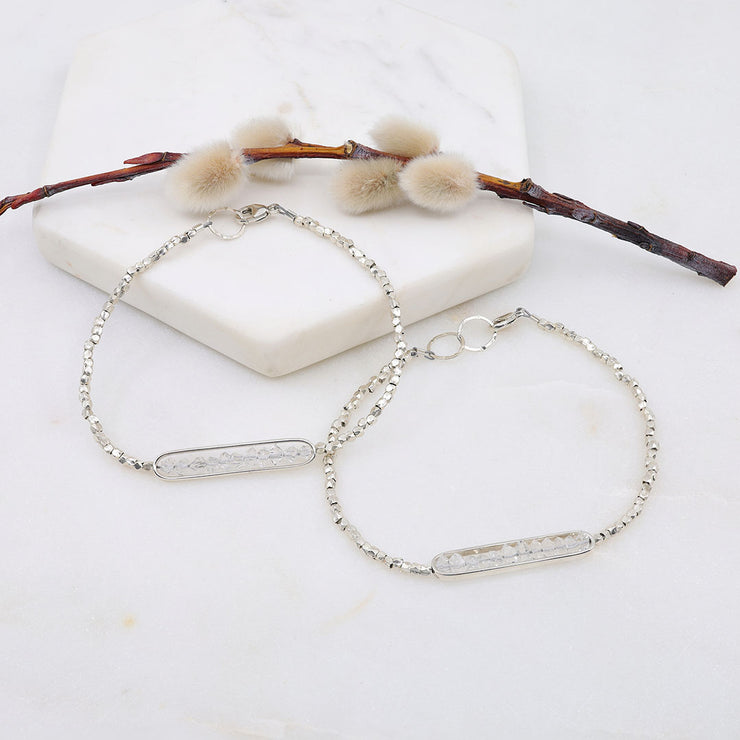 Icicles and Glitter - Herkimer Diamond Silver Bracelet alt image | Breathe Autumn Rain Artisan Jewelry