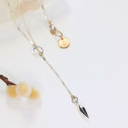 Inertia - Sterling Silver Pendulum Lariat Necklace alt image | Breathe Autumn Rain Artisan Jewelry