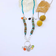 Isadora - Turquoise and Gemstone Pendant Necklace alt image | Breathe Autumn Rain Artisan Jewelry