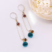 Isla - Peacock Quartz and Brown Tourmaline Drop Earrings main image | Breathe Autumn Rain Artisan Jewelry
