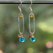 Isla - Peacock Quartz and Brown Tourmaline Drop Earrings alt image | Breathe Autumn Rain Artisan Jewelry