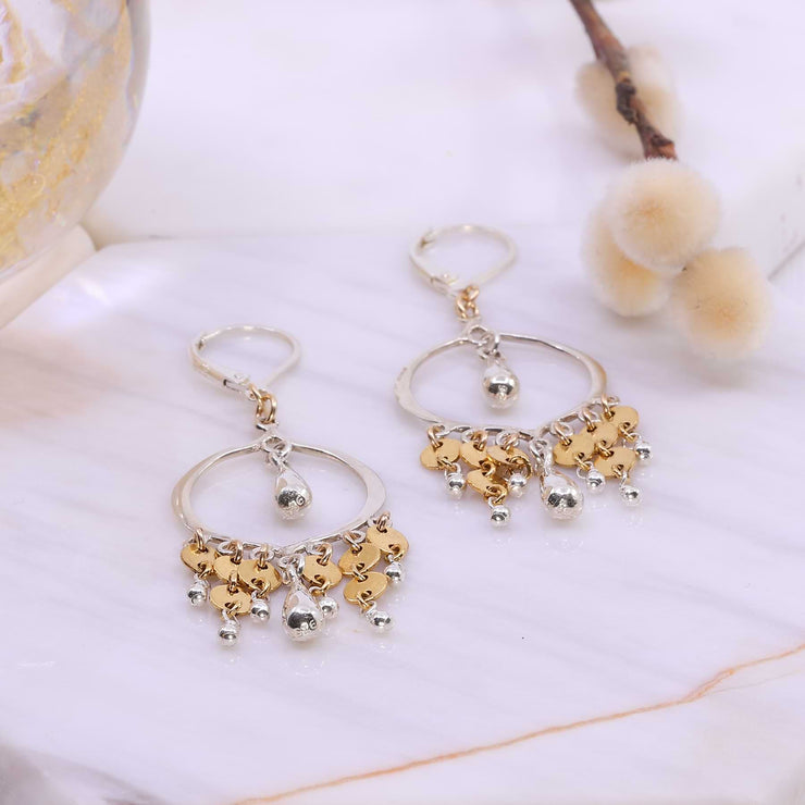 Isolde - Gold and Silver Chandelier Earrings alt image | Breathe Autumn Rain Artisan Jewelry