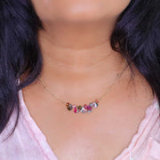 Kaleidoscope - Watermelon Tourmaline Trapeze Necklace life style image | Breathe Autumn Rain Artisan Jewelry