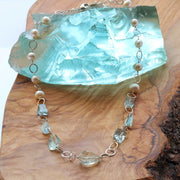 Kauai - Aquamarine and Pearl Sterling Necklace main image | Breathe Autumn Rain Artisan Jewelry alt image | Breathe Autumn Rain Artisan Jewelry