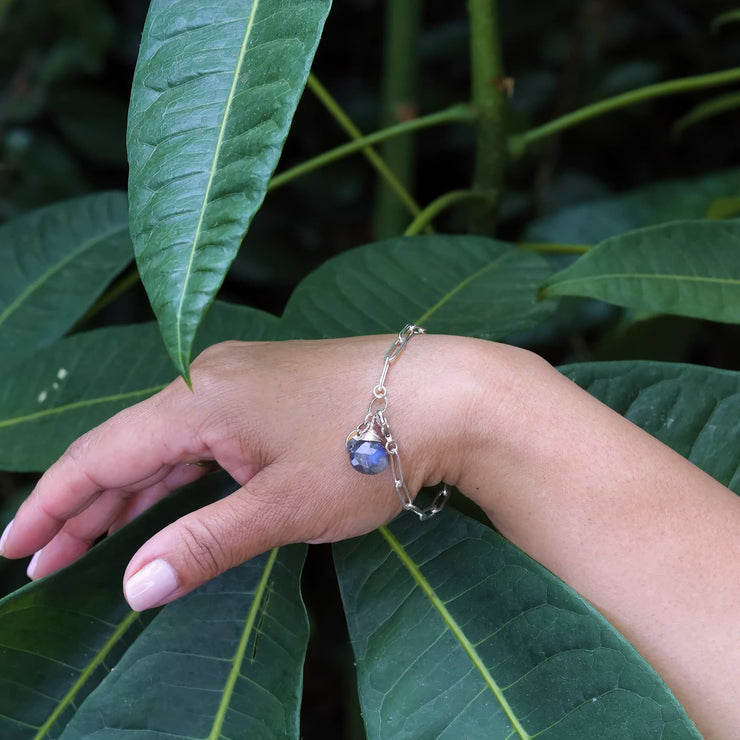 Kensington - Sterling Silver Link Charm Bracelet life style image | Breathe Autumn Rain Artisan Jewelry