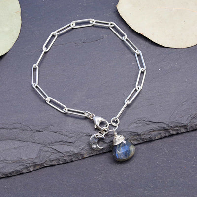 Kensington - Sterling Silver Link Charm Bracelet main image | Breathe Autumn Rain Artisan Jewelry