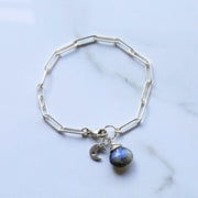 Kensington - Sterling Silver Link Charm Bracelet main image 2 | Breathe Autumn Rain Artisan Jewelry
