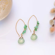 Kilauea - Prehnite and Chrysoprase Gold Drop Earrings main image | Breathe Autumn Rain Artisan Jewelry
