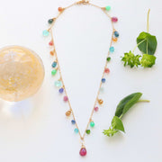 Kyra - Pink Sapphire Multi Gemstone Necklace main image | Breathe Autumn Rain Artisan Jewelry