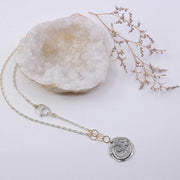 Lara - Mermaid Pendant Mixed Metal Chain Necklace alt image | Breathe Autumn Rain Artisan Jewelry
