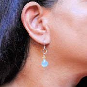 Chalcedony Drop Earrings life style image | Breathe Autumn Rain Artisan Jewelry